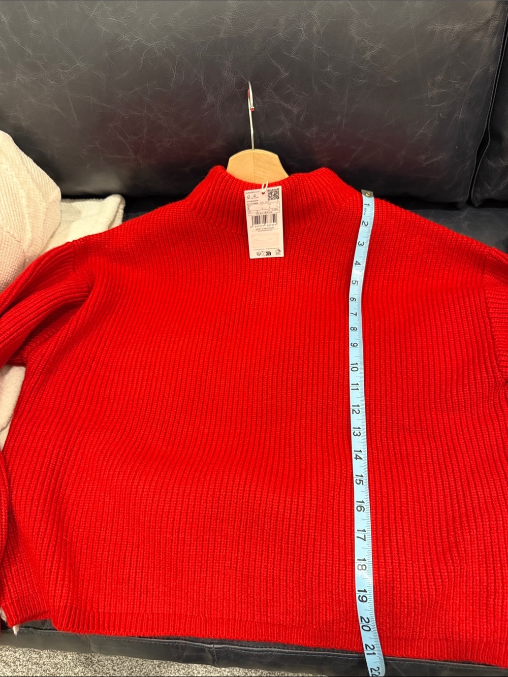 Mango Red Ribbed Mock Neck Sweater - Picture 6 of 7